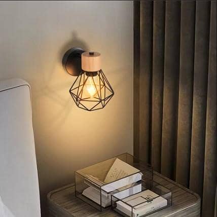 Industrial Wall Light Fixture E27 Base Wire Cage Lampshade Vintage Lighting Sconce Wall Lamp for Headboard Bedroom Restaurant  C R334