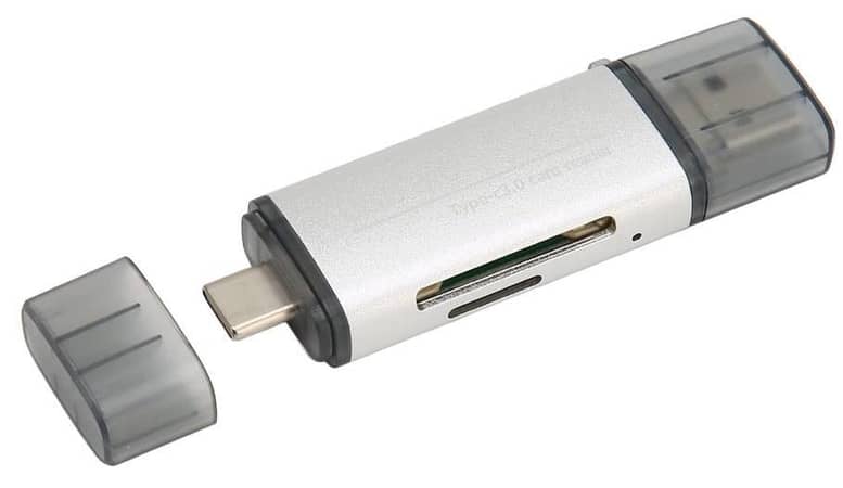 SD Card Reader, USB C USB 2.0 Micro USB Memory Card Reader Adapter, Portable Micro Storage Card Reader Compatible with OS X Linux System C R4377