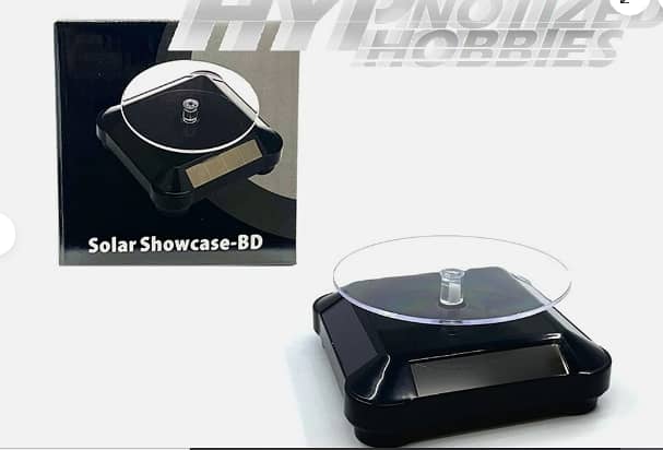 3.5″ SOLAR DISPLAY STAND TURNTABLE 360 DEGREE ROTATING BLACK BASE 002-BK  C R3419