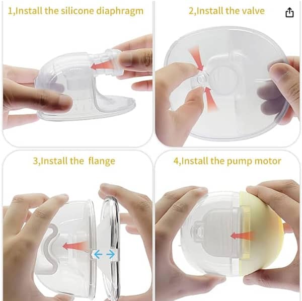 Wearable Breast Pump Electric,Hands Free 2 Modes 9 Levels Worn in-Bra Low Noise Painless Lactation Breastfeeding All-in-One Automatic USB Charging Portable Invisible Wireless Breast Pump 24mm (1Pc)    C   AS154