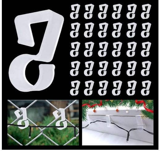 ANSIO® 75 Pack Rope Light Gutter Hooks for Outdoor Christmas Lights, Gutter Clips Ideal for Rope Christmas Lights - Pack of 75 C C894
