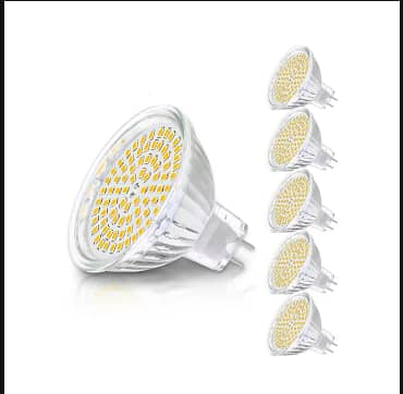 KDP MR16 5W LED Bulbs, GU5.3 LED Light Bulbs, LED Recessed Track Spotlight Non Dimmable, 5 Watt (50-Watt Equivalent), 450LM, 12V, 3000K Warm White 120° Beam Angle, 6 Pack [Energy Class F] C A782