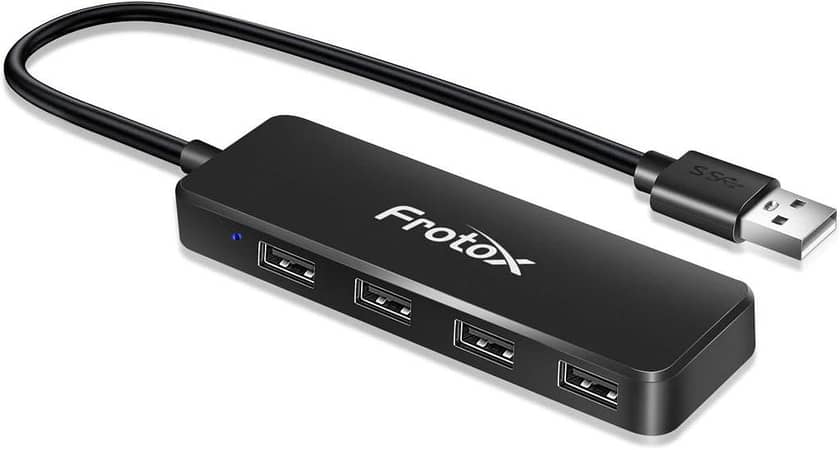 Frotox USB Hub 4-Port USB 2.0 Adapter with 28 cm Cable and LED Indicator (Model R1455 FRRR)