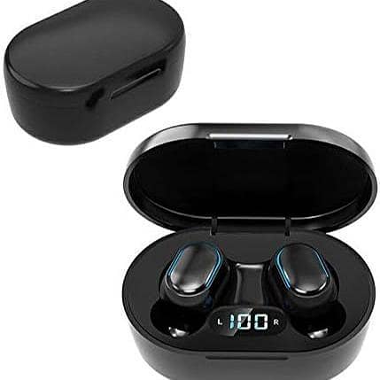 E7S TWS Wireless Earphones, V5.0 Bluetooth Mini Stereo Earbuds, Macaron Black (UK Import)