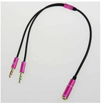 3.5mm Jack Microphone Headset Audio Splitter Aux Extension Cable (Female to 2 Male) for Phone and Computer L1 C R3578