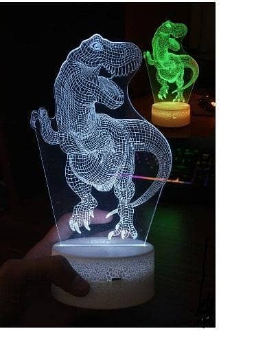Nice Dream Dinosaur 3D Lamp – 16 Color Changes with Remote (A896) Dinosaur Night Light