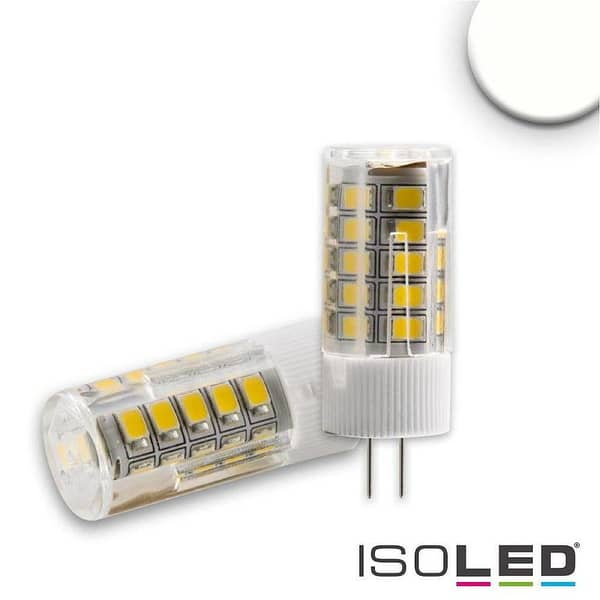 Pin-based LED Lamp 33SMD, 12V AC/DC, G4, 3.5W, 4200K, 330 lm, 270° beam, non-dimmable, white/clear
