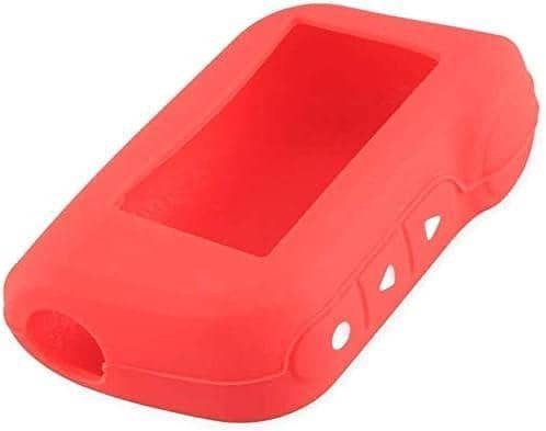 Keychain Silicone Car Key Cover Case for Starline A93 A63 Two-Way Alarm Remote Controller A63 LCD Transmitter – Red