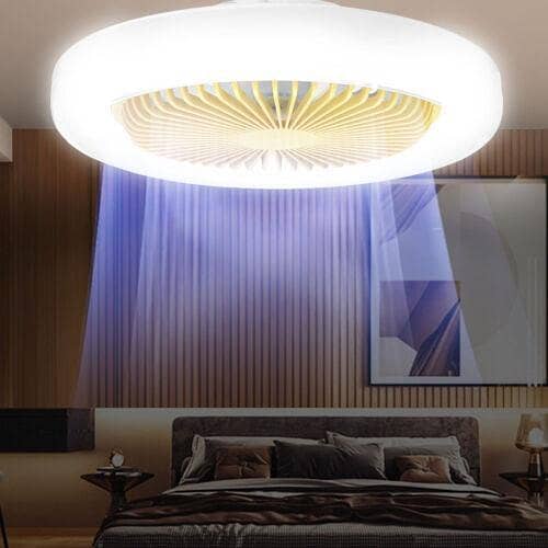 2 in 1 Modern LED Ceiling Fan with Lights (E27) – 18" Blade, UK Import