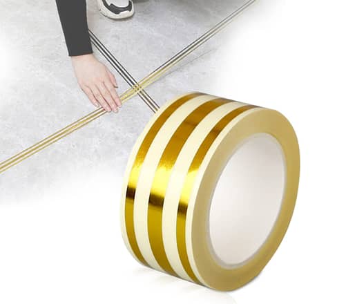 HASTHIP Gap Crack Tape for Tile Gaps, Waterproof Self-Adhesive Golden PVC Tape 2.5 cm x 50 m (R5025)