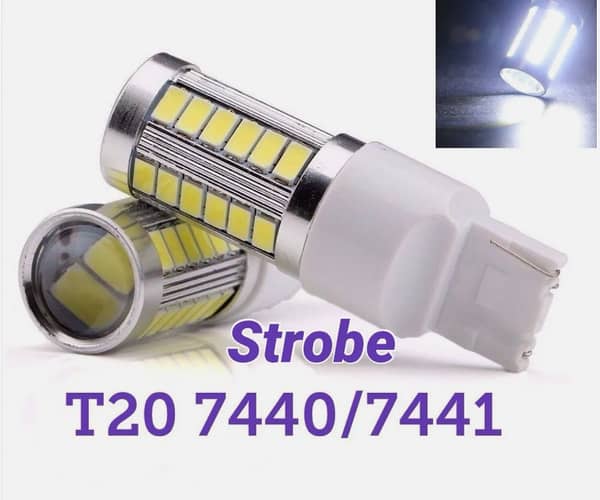 Strobe Flash T20 7440 W21W 992 SMD White LED Bulb - Rear Turn Signal Light M1 NI M