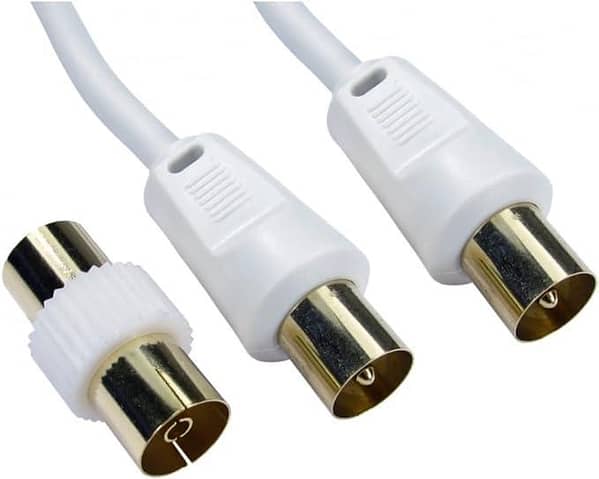 CableStop® RF Coaxial Digital TV Aerial Cable Extension Fly Lead (15m, White) – UK Import