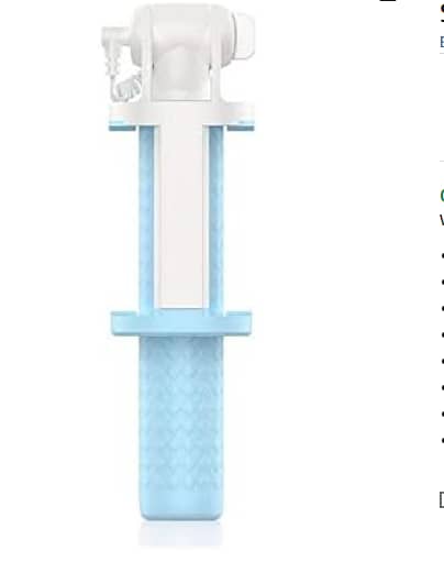 MINI Wired Selfie Stick WS-SQB642L (Blue) by C R3150