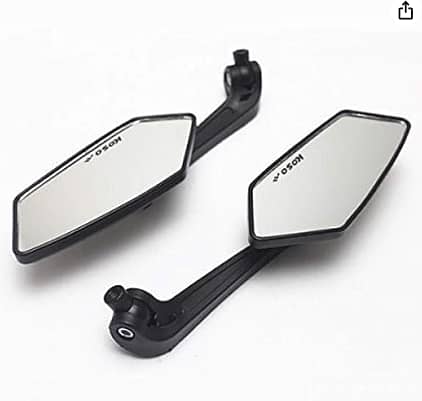 Koso Motorcycle Universal Rear View Mirror Pair (Right and Left) – C R5094, 5‑edge Rhombus Design
