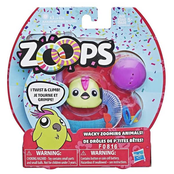 Hasbro Zoops Electronic Twisting Zooming Climbing Toy Party Cockatoo Pet Toy for Kids