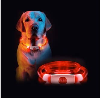 Petzana USB Rechargeable LED Dog Collar (R3602) for Small to Large Dogs