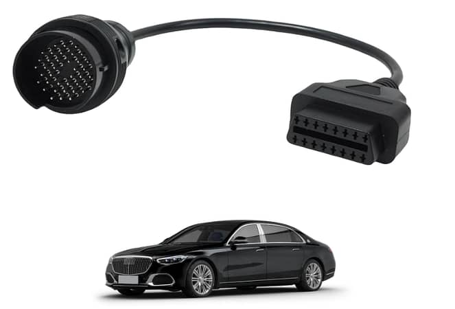 38 Pin OBD2 Diagnostic Adapter: 38-pin OBD1 to OBD2 for Mercedes-Benz with 30 cm Cable