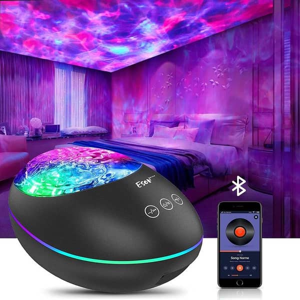 LED Night Light for Kids: Ocean Wave Projector with Music, White Noise, Timer and Bluetooth Remote (UK Import) - Galaxy Lights