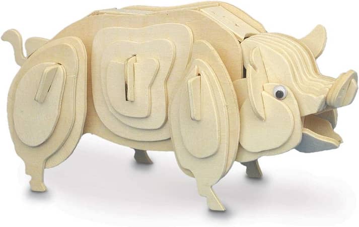 3D Wooden Puzzle 38 pcs Pig uk import