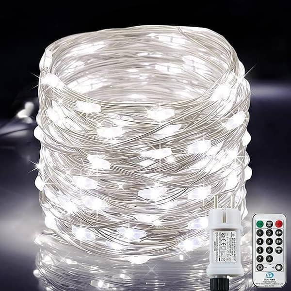 Outdoor LED String Lights 25m, 220 LEDs, 8 Modes, Memory Function, IP65 Waterproof, Cold White, Energy Class A++ (UK Import)