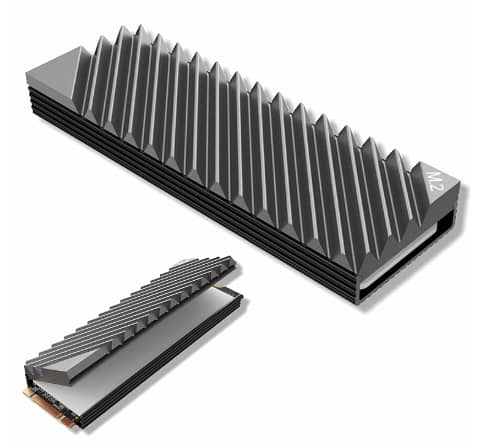 ReynaTech M. 2 NVMe Heatsink 2280 Aluminum with Thermal Pad for PS5/PC (Grey)