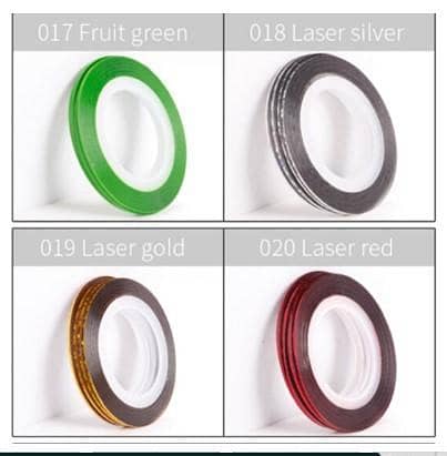 1mm Striping Tape, Packs of 40 in Mixed Colours, Model C R5021