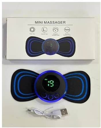 Generic Wireless Body Massager for Whole-Body Pain Relief, 8 Modes, 19 Levels, EMS Percussion Therapy, Blue (R4826)