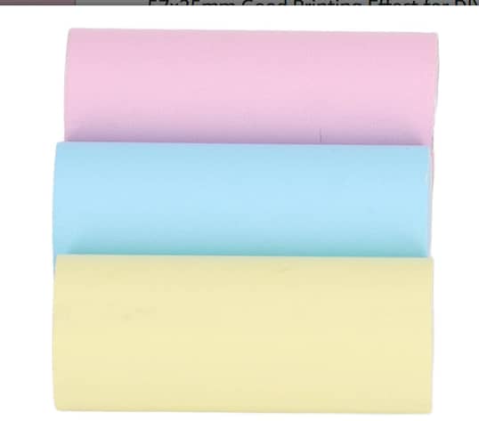 Thermal Print Paper Roll 57x25mm, Easy Install, 4m Length, 3-Color Set for DIY C R5142