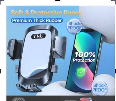 YRU Car Phone Holder Mount — Ultra-Stable, Phone-Friendly Dashboard, Windshield, and Vent Mounts for iPhone and Samsung