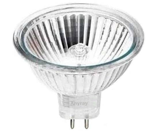 Anyray 6-Pack 50W MR16 Flood Light Bulbs, GU5.3 Base, 12V, Lensed