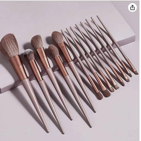 13-Piece Professional Makeup Brush Set - Soft Man-Made Fiber Brushes for Foundation, Blush, Eyeshadow in Pink with Plush Bag B R4750