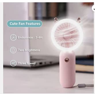 Fan USB Portable Wireless Cooling Mini Rechargeable Light Night Handheld A R2698