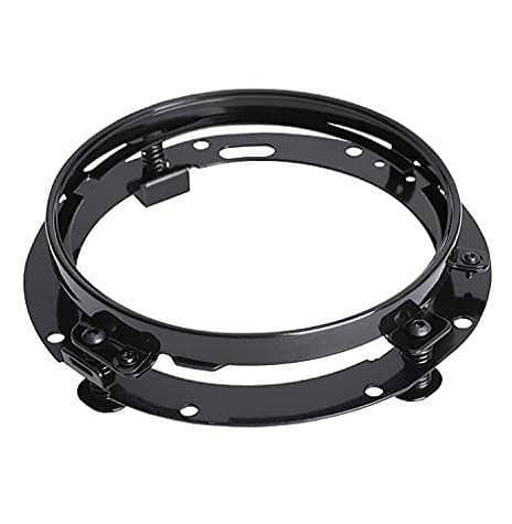 AUDEXEN 7 Inch Round Headlight Mounting Bracket Adapter for Harley Motorcycles – Black  C C650