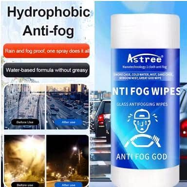Crystal Clear Vision Anti-Fog Wipes for Windshield Defogging, C R5297