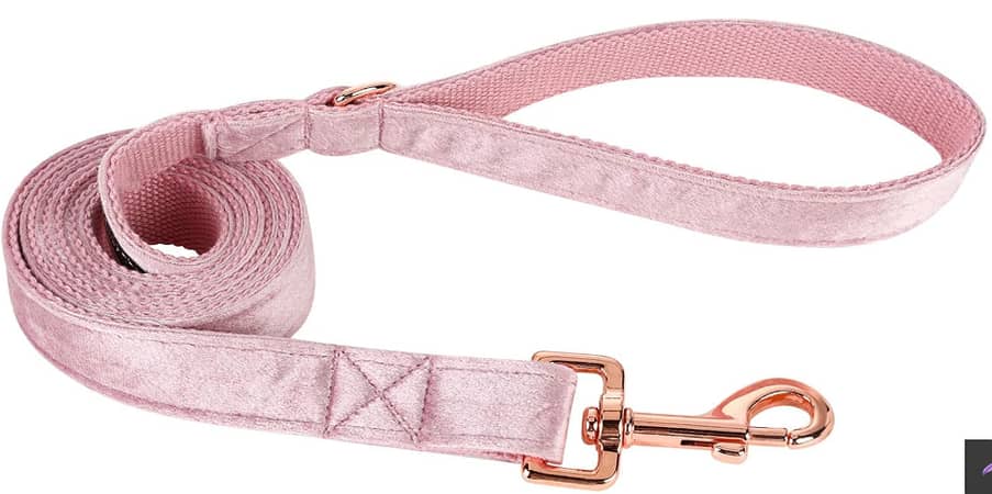 ARING PET Velvet Dog Leash with Matching Velvet Collar (Pink) for Small to XL Dogs, Model C R4451