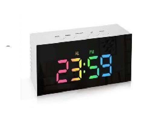 Rainbow LED Digital Mirror Alarm Clock R5276B