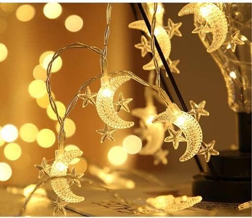 Fielegen LED Battery Powered Lights: Mini Moon & Star Fairy Lights for Patio, Garden, and Events (C A743)