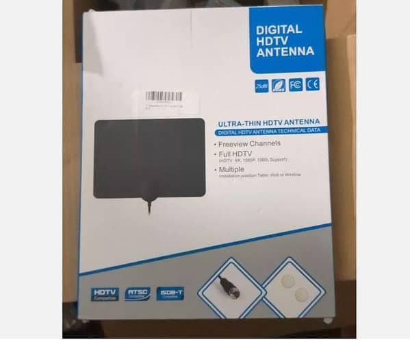 "Ultra-Thin Digital HDTV Antenna: Indoor Range of 50-70 Miles, Model 2354 Black"