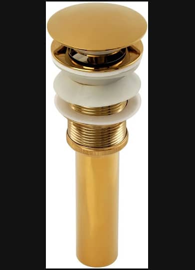 Renovator's Supply Pop-up Sink Drain with Overflow in Brass Gold PVD, model C R2493