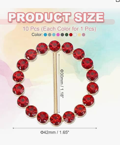 PATIKIL Rhinestone Scarf Ring Clip and T-Shirt Clip Buckle Set for Women