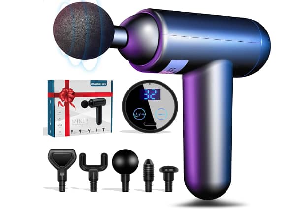 PLEASION Massage Gun — Electric Deep Tissue Massager with 32 Speeds and 5 Heads (C R390)