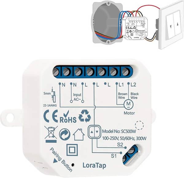 WiFi Smart Installation Switch Module for Electric Shutters, Curtains, Blinds and Awnings – Timer Shutter Relay A R1890 Modulle