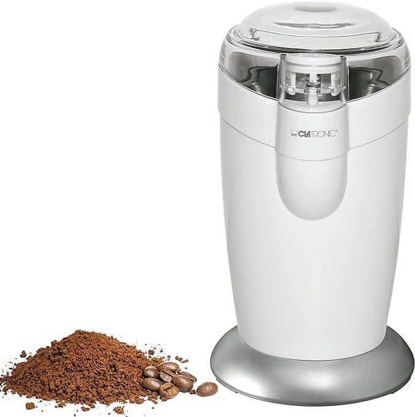 Clatronic KSW 3306 Coffee Grinder - White, Electric, Compact for Home Brewing