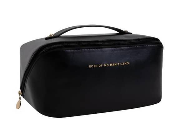 MobFest Large Capacity Toiletry Bag for Women – Square, Waterproof Cosmetic Organizer in Black (Model A R2846)