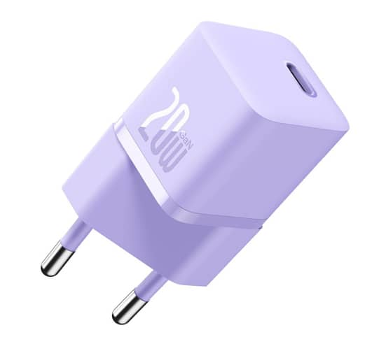 Baseus 65W GaN 3-in-1 USB-C Wall Charger for Mobile and Laptop – Purple (Model A R2623)