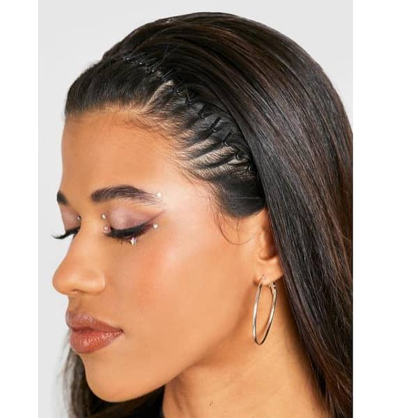 Black Stretch Zig Zag Headband (UK Import) A987