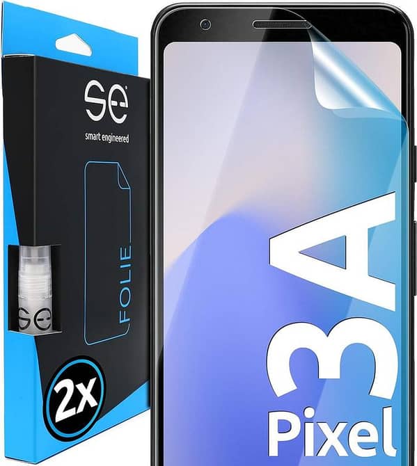 smart engineered s. e Screen Protector for Google Pixel 3A, Pack of 2, Full Screen, Positioning Aid, 3A Protective Film, Transparent Screen Film, Working Alternative to 3A Protective Glass, Protective Glass Film  C A15