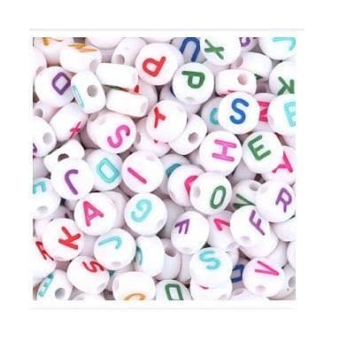 100Pcs Mixed English Letter Acrylic Beads Flat Heart Alphabet Number Beads for Charms Bracelet Necklace For Jewelry Making.  C  R5023