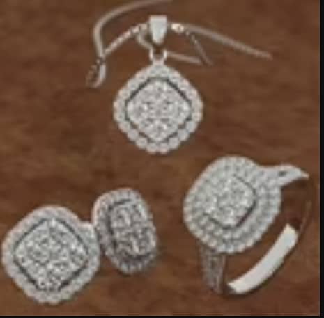 RKZDSR Three-Piece Jewelry Set for Women: Ring, Earrings, and Necklace with Zircon Diamonds