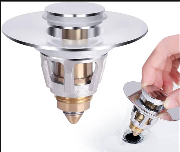 Universal Stainless Steel Bathroom Sink Drain Plug, 1.1-1.5 Inch Universal Drain Plug, Spring Core Universal Drain Plug, Push Type Converter  C C984